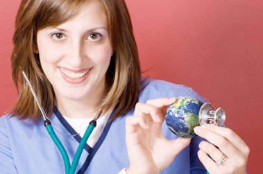infirmière stéthoscope monde